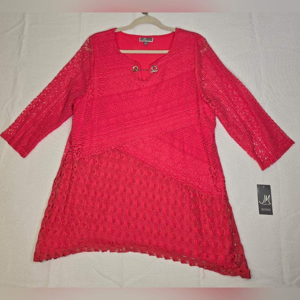 NWT JM COLLECTION CORAL TOP‎